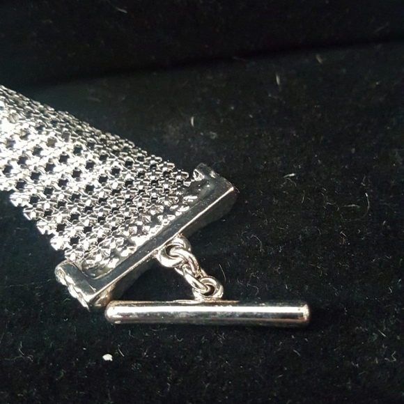 NWT! Wide Mesh Tennis Bracelet w/Crystals - Picture 4 of 7